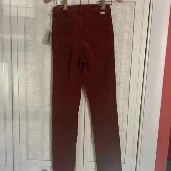 MOTHER The Mid Rise Dazzler Ankle Straight Leg in Hopscotch Cord Brown sz 23 new - Picture 9 of 9
